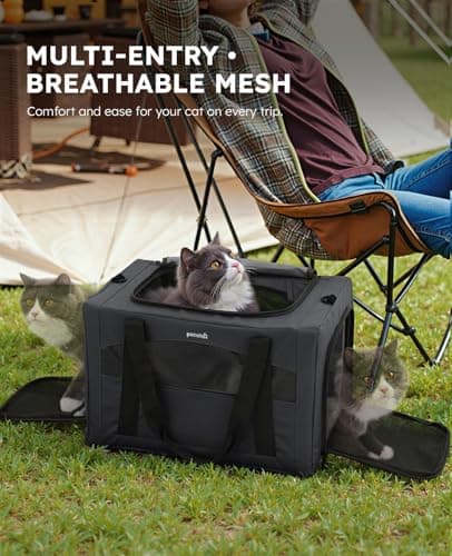pecute Cat Carrier with Scientific Hidden Partition, Dark Grey — view 6