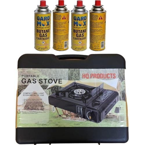 Portable Camping Stove with Cary Case | Premium Compliant Portable Gas Camping Stove with Automatic Ignition & Heat Control (Camp Stove with 4 Gas Canisters) — view 2