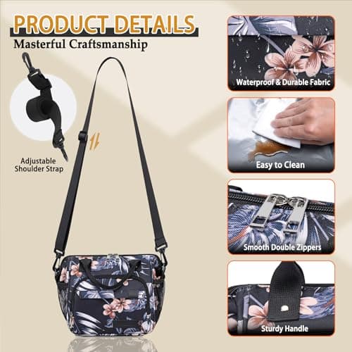 Hibiscus Small Lunch Bag Lightweight Insulated Lunch Box for Women Work Portable Soft Cooler for Picnic Travel Road Trips, Loncheras para Mujer — view 4