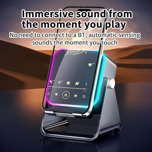 Wireless Induction Speaker,5-in-1 Portable Phone Holder,RGB Ambient Light — view 2