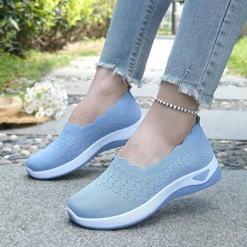 Womens Slip On Trainers Comfortable Walking Shoes Casual Sneakers — view 6