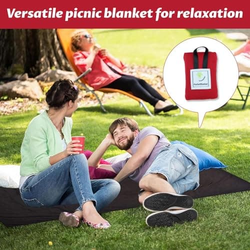 Qianeffort Mini Pocket Picnic Blanket,Lightweight Camping Blanket Waterproof Travel Blanket,Small Picnic Blanket,Beach Mats Sand Free Beach Blanket,Pocket Blanket for Outdoor Camping Hiking Travel — view 5