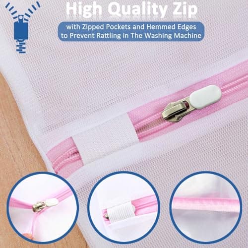 2 PCS Large Mesh Laundry Bag 90x110cm, Reusable Laundry Net Bags with Zips — view 4