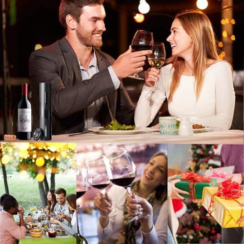 MAGDEN Electric Wine Opener, Rechargeable Wine Bottle Opener, Cordless Automatic Corkscrew with Foil Cutter, USB Charging Cable, LED Light Indicator, Gift for Wine Lovers, Black — view 6