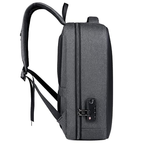 Flex Hard Shell Laptop Backpack Anti-Theft Business Bag with USB Port TSA Lock Waterproof Rucksack Improved SBS Zippers Padded Back and Belt Fits 16 Inch Laptop Lightweight Travel Bag Black — view 5
