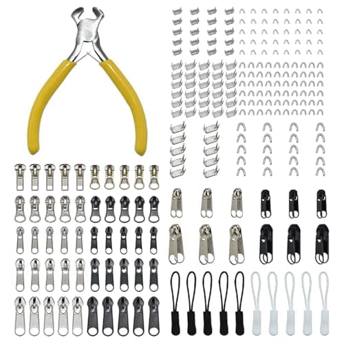 LE-stone 252Pcs 3 Colors Zipper Repair Kit with Zipper Repair Kit and Pulls Set Universal Zippers Pull Accessories for Clothes Jean Tent Backpack Suitcase DIY #3#5#8 Sizes