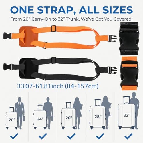 4Pcs Travel Luggage Straps - 2Pcs Cross Luggage Straps + 2Pcs Bag Straps — view 2