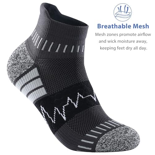 IRAMY Light Compression Socks for Women Arch Support Athletic Cushioned Anti-Blister Comfort Running Ankle Socks 5 Pairs — view 6