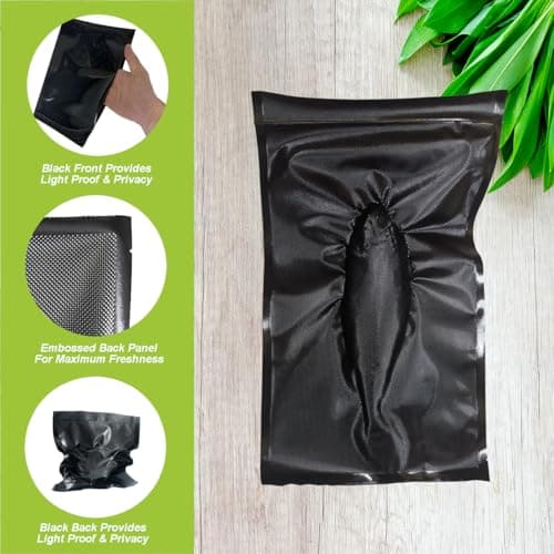 EDYCARX 11" x 19.5' All Black Vacuum Seal Bags (Black and Black), Vacuum Sealer Bags for Food Storage, Heavy Duty Commercial Grade 5 Mil Vacuum Bags, 2 Rolls — view 4