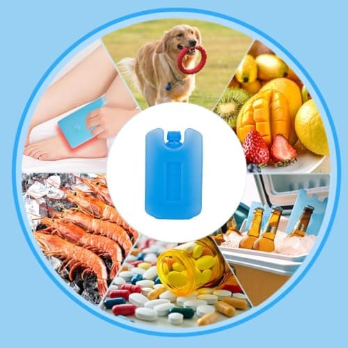 Freezer Ice Block - 230ml Ice Packs Air Cooler, Reusable Freezing Gel Blocks | Pre Filled Thermal Chill Storage Units, Temperature Control For Home Office Car Road Trip Food Preservation Use — view 3