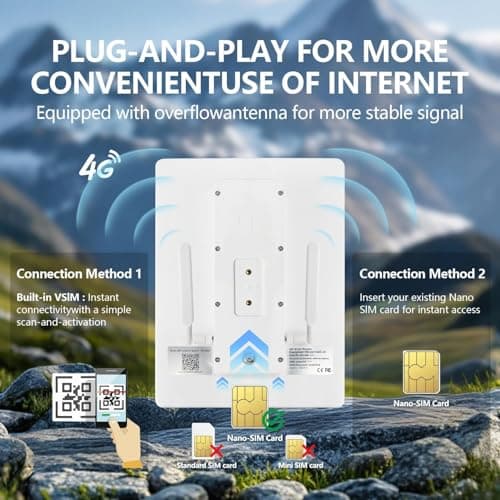 SECUEYE Solar 4G LTE Modem Router, Outdoor 2.4Ghz WiFi Hotspot, VSIM & SIM Card-Slot, Built-in 26000mAh Battery, IP66 Waterproof, Ideal for Trail Camera Security Camera — view 6