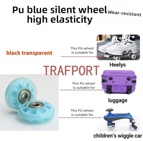 2 Pack 50x20mm Skate-style Luggage Replacement Wheels Suitcase Wheels For Luggage Repair Blue — view 4