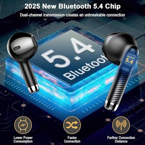 Wireless Earbuds, NEW Mini Bluetooth 5.4 Headphones In Ear with Deep Bass — view 2