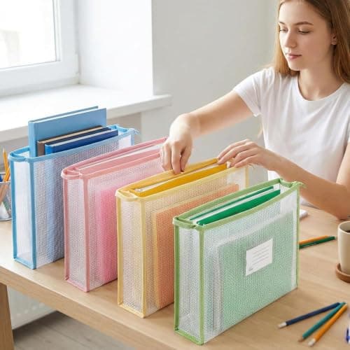 HEEPDD A4 Document Pouch, 4 Pack Zippered Folder (4pcs Set) — view 3