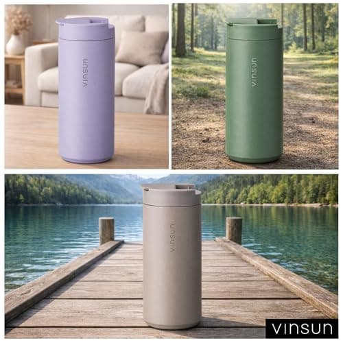 VINSUN Travel Mug to Go 350ml with Lid - Stainless Steel, Leak-Proof — view 6