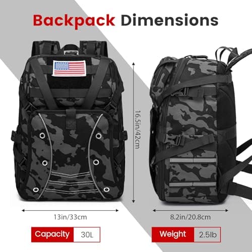 RUCYEN Motorcycle Helmet Bags, Large Capacity Waterproof Helmet for Men, Motorcycle Accessories Helmet Storage Cycling Bag (Black Camo) — view 5