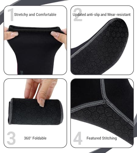 Summshall Neoprene Socks, 3mm Wetsuit Socks Thermal Swimming Socks for Men Women Anti-slip Warmth Neoprene Socks for Diving Snorkeling Cold Water Swim Sea Sailing Kayaking — view 4
