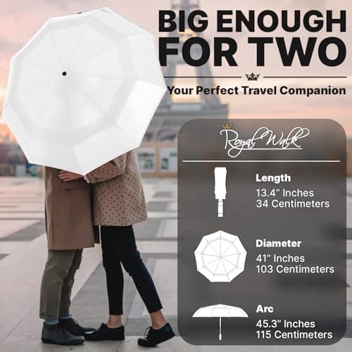 Royal Walk Folding Travel Compact Umbrella Windproof Strong for Men & Women — view 2