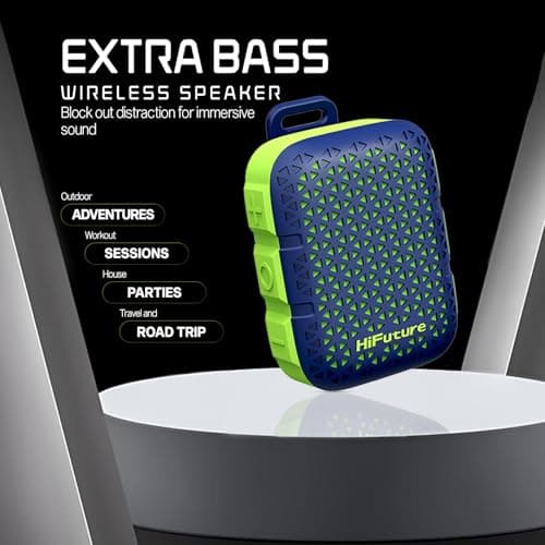 HiFuture Pocket S Bluetooth Speaker | 5.4 Wireless Speaker - IPX7 Waterproof Speaker with Type-C Charging | Portable Speaker with Built in Magnetic Clip - 5W Output with 8 Hours Playtime (Blue) — view 5