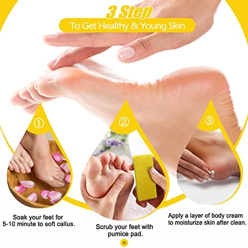 SALVMARY Disposable Pumice Stone for Feet Hard Skin Callus Remover Foot Scrubber Yellow 40 Pcs — view 3