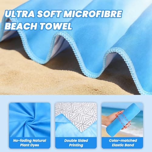 Microfibre Beach Towels for Adults - 2 Pack 180x90cm Microfibre Towel — view 3