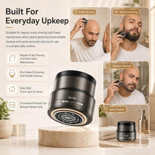 2-in-1 Smart Electric Bald Head Shaver and Beard Trimmer Grooming Razor — view 5