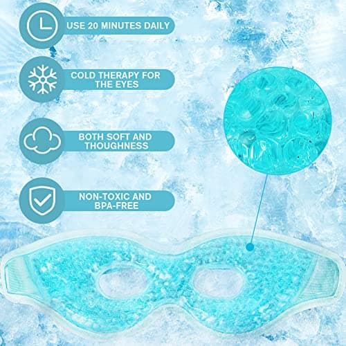 ACWOO Cooling Eye Mask, Reusable Hot/Cold Therapy Gel for Puffy, Dark Circles, Headaches, Migraines, Sinus Pain, Dry and Swollen Eyes — view 3