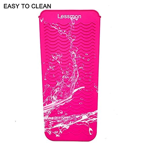 Lessmon Heat Resistant Mat Pouch for Styling Tools, 28.5x14cm, Pink — view 4