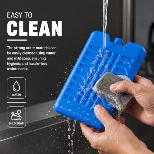 KEPLIN Large Freezer Ice Blocks (6 Pack) – Blue Reusable Ice Packs for Cooler Bags, Lunch Boxes, Travel, Picnic & Camping – Long Lasting Cooling Gel Keeps Food & Drinks Fresh for Hours — view 6