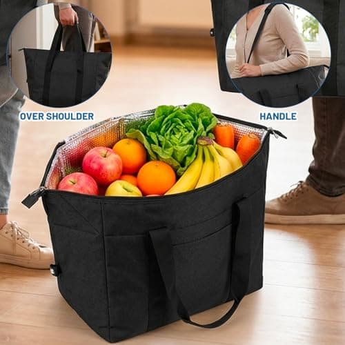 Medium Cooler Bag, Foldable Insulated Cool Bag with 20 Litre Capacity, Versatile Storage for Picnics and Outdoor Activities, Compact Design for Easy Transport and Space Saving — view 3