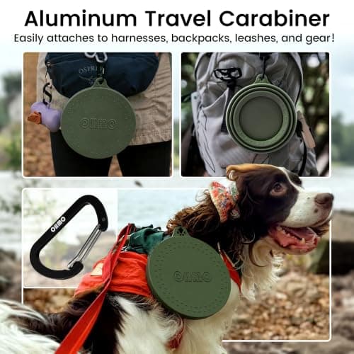 OHMO Large Non Spill Collapsible Dog Bowl, 1000 ml, Camo Green — view 5