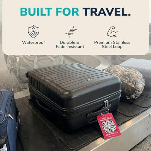 Smart Privacy QR Code Luggage Tag | Customizable Travel Suitcase Tags for Women and Men with GPS Locator — view 5