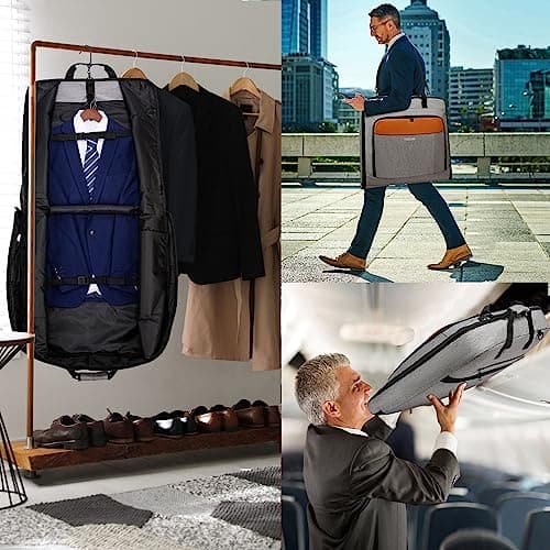 PUSLOM Garment Bags for Travel Large Suit Bag for Men Women, Grey — view 3