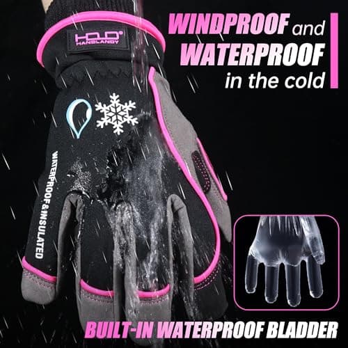HANDLANDY Waterproof Insulated Work Gloves, Thermal Winter Ski Gloves — view 4