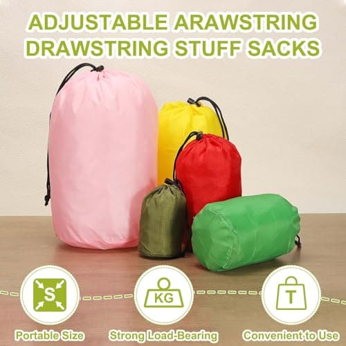 YELARXI Stuff Sack with Toggle, 7x13Inch (Dark Green) — view 4