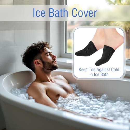 2 Pcs Neoprene Toe Warmers Sleeve Ice Bath Toe Covers for Men Women, Medium — view 4