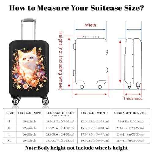 Chostky Luggage Cover for Suicase, Washable & Stretchable Suitcase Cover, Approved Travel Baggage Covers, Personalized Suitcase Protectors Accessories Baggage Covers (Style 7, L(26-28 Inch)) — view 2