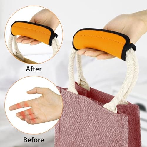 Luggage Handle Wrap 2 pcs Bright Orange Suitcase Handle Cover Luggage Tags — view 5