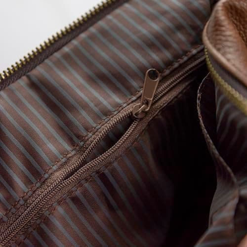 Personalised Embroidered Mens PU Leather Wash Bag with Strap Black or Brown - Mens Vegan Leather Toilet Bag Embroidered with Initials (Tan) — view 3
