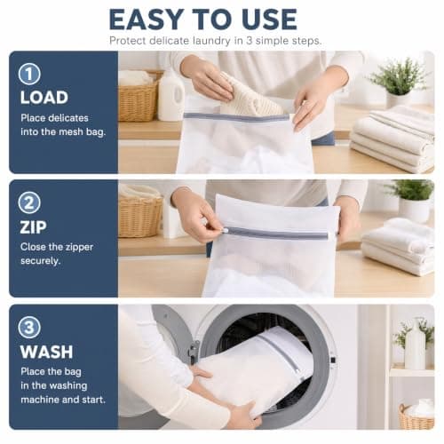 Bighan 6 PCS Mesh Laundry Wash Bag, 60x50cm/50x40cm/ 30x40cm — view 3