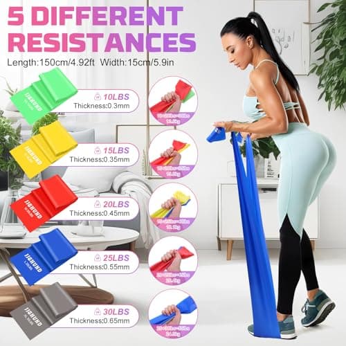 5-Pack Resistance Bands Set, 150 cm Exercise Bands for Yoga Fitness — view 2
