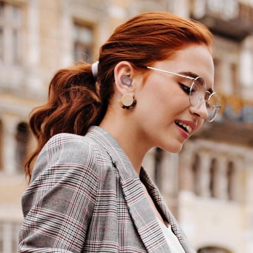 Wireless Earbuds for Small Ear Canals Mini Size, Cute Bluetooth Ear Buds for Women Girls with 2 Noise Reduction Mic for Clear Calls, Small Wireless Earphones with Immersive Premium Sound(Antique Rose) — view 4