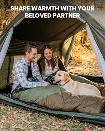 KingCamp Adult Sleeping Bag,100% Cotton Flannel Lining, Comfort 7℃,Olive_R — view 5