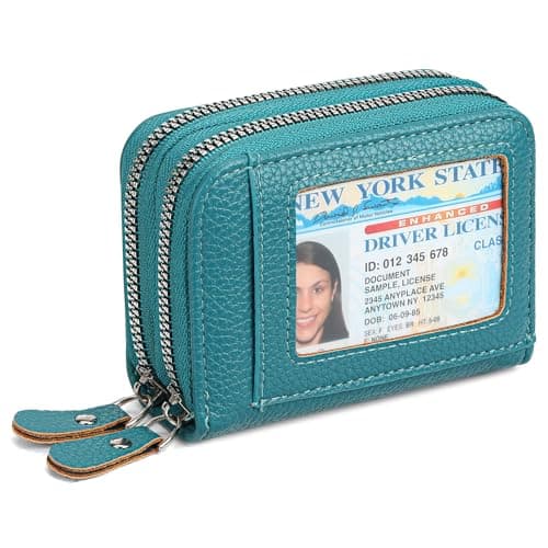 SENDEFN Wallet for Women RFID Blocking Credit Card Holder for Women Small Blocked Accordion Wallets Ladies Purse with Zipper Coin Pocket & ID Window