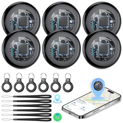 Tukio Air Tracker Tags-6 Pack [MFi Certified] for Apple Find My (iOS Only)