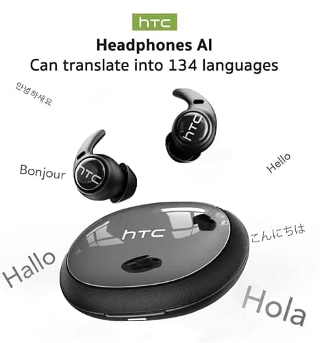 HTC NE76 Mini Sleep Earbuds for Side Sleepers, 3g Low-Profile Bluetooth 6.0 Wireless Earphones with AI Translation and USB-C Charging Case, Black — view 4