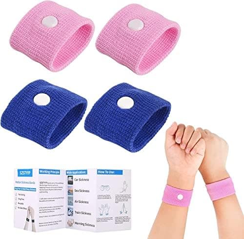 Travel Motion Car Sickness Relief Bands for Kids, Anti-Nausea Wristbands for (Pink and Blue)… — view 2