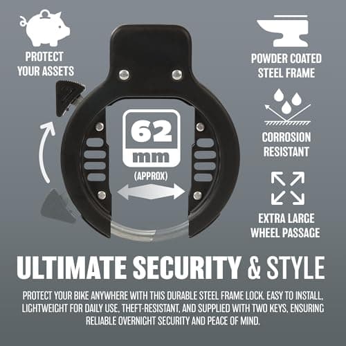 Bicycle Frame Wheel Clamp Lock - Maximum Security for Bikes | Simple, Fast & Easy to Apply | Suitable for Everyday Use | Heavy Duty, Strong, Reliable & Long Lasting — view 3