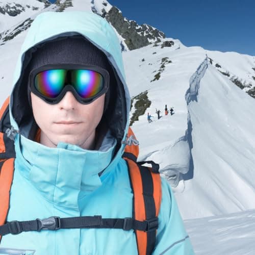 Windproof Outdoor Ski Goggle for Hiking and Cycling Black PC Rubber — view 5