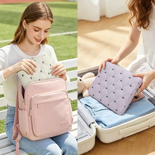 JoJoar 15-16 Inch Lightweight Bow Puffy Laptop Sleeve Case Laptop Bag Girl — view 4